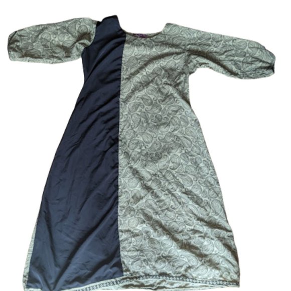 Pale Yellow and Black Authentic Indian Dress Size XXL Fits XL - Picture 2 of 6